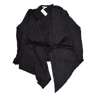 NWT Maurices Women Black Kimono Medium Granny Style